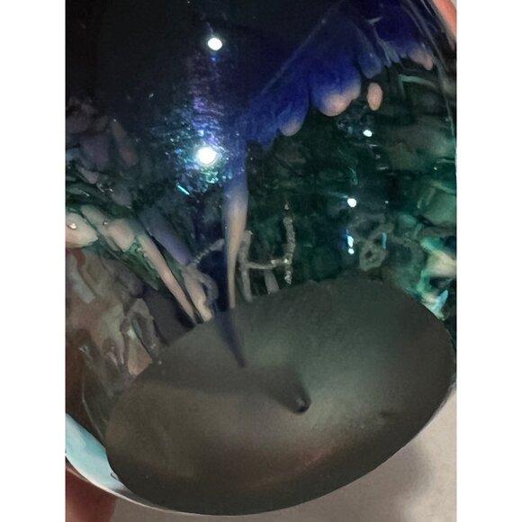 MSH Iridescent Blown Glass Paperweight Mt. St. Helen’s Ash Flower Dated ‘85 Gift - Picture 6 of 9